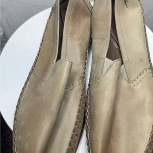 Beige Leather Loafers